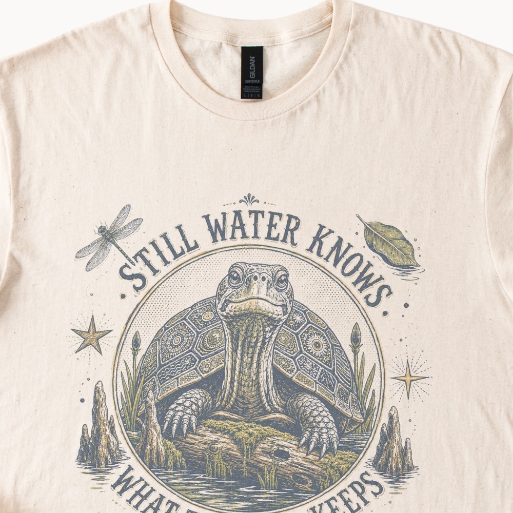 Boho Engraving Style Turtle Graphic Tee